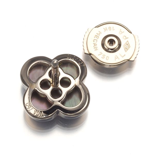 ヴァンクリーフ&アーペル ピアス ブラックシェル ピュアアルハンブラ  