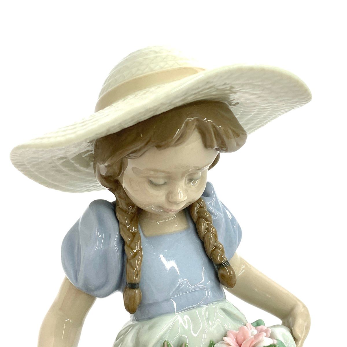 美品 LLADRO リヤドロ  フィギュリン 陶器 6756 たくさん摘めたよ 箱付 リヤドロ たくさん摘めたよ 6756 フィギュリン 陶器人形