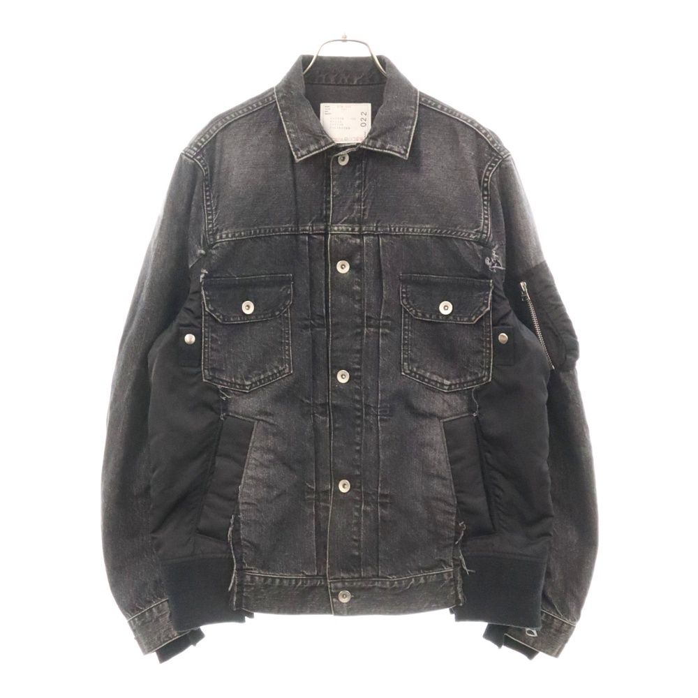 sacai デニムドッキングブルゾン21aw ブラック/グリーン