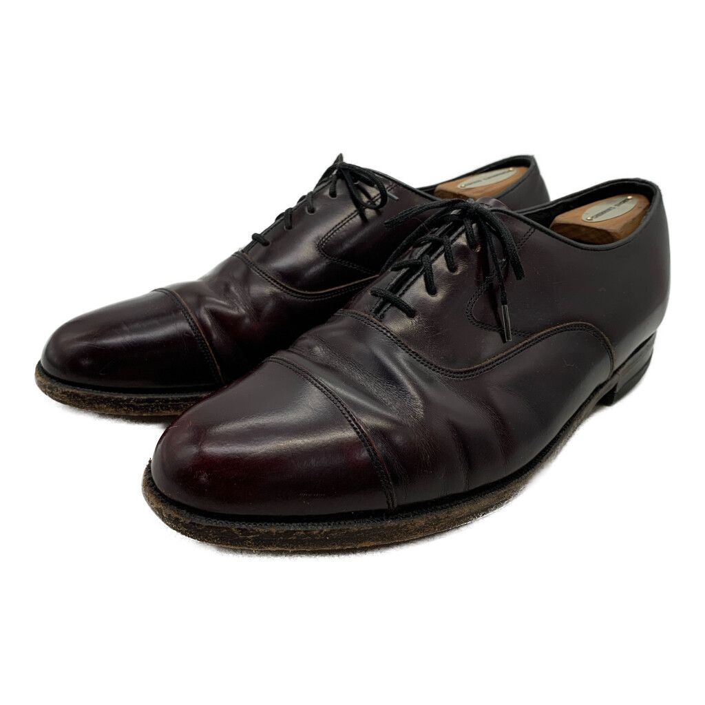 80年代ヴィンテージFLORSHEIMブラックドレスシューズ状態良好 70～80年代 FLORSHEIM フローシャイム ストレートチップ 内羽根