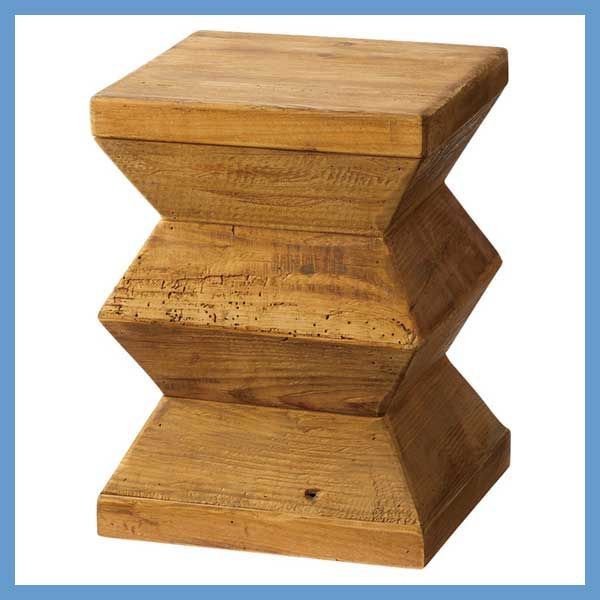 天然木 パイン古材 のアートなマルチスツール サイドテーブル 花台 W31×D31×H42cm No.101