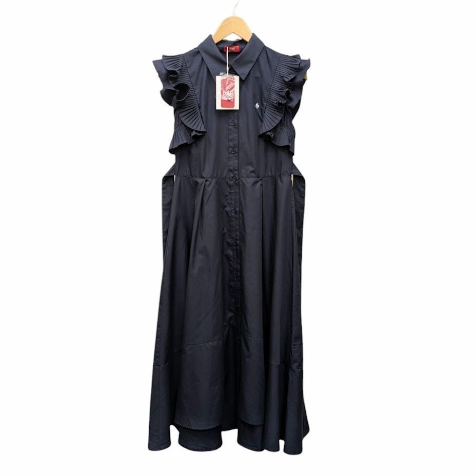 POLO Rirandture BCS 852611962 リランドチュール プリーツシャツワンピース ネイビー サイズ 40