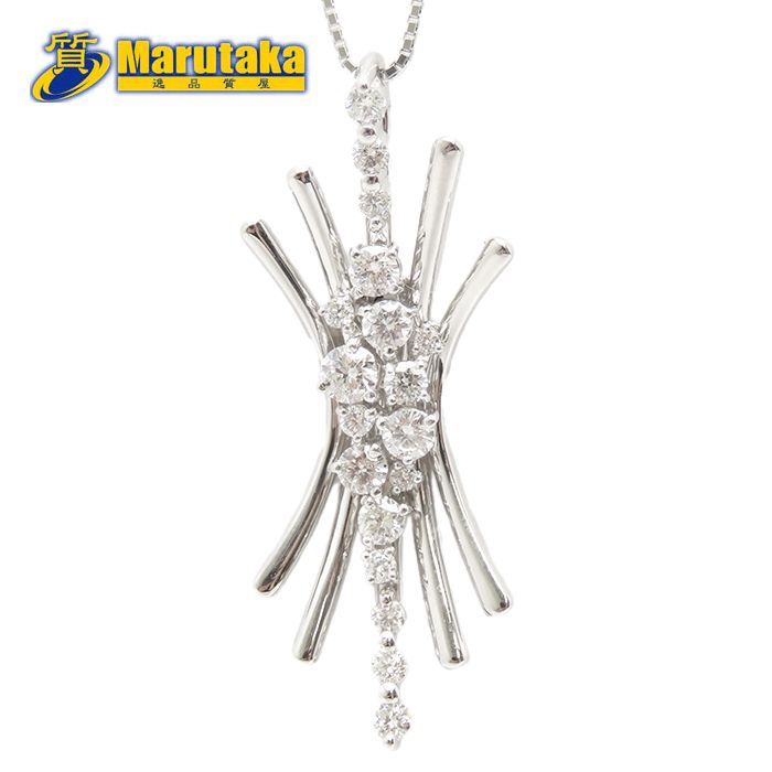 PT850 ダイヤモンドパールネックレス　45cm TASAKI】タサキ『PT850 パール6.7mm ダイヤモンド0.04ct