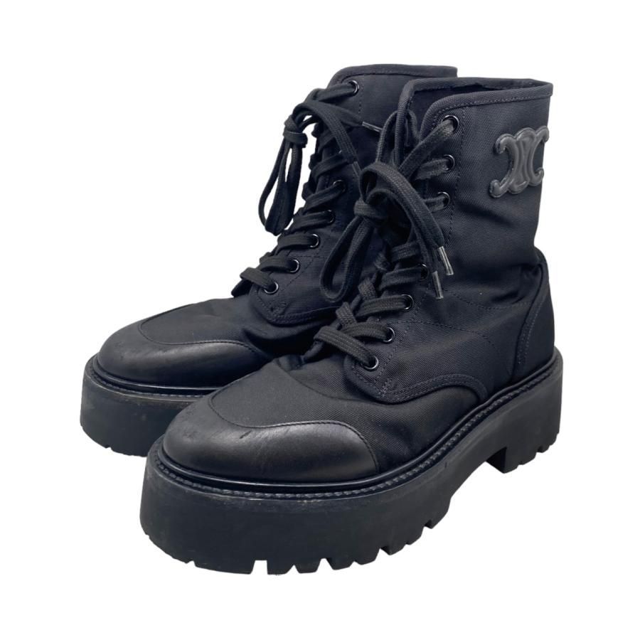 セリーヌバルキーレースアップブーツ38