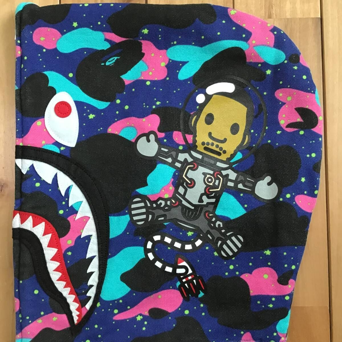 ☆XL☆ KID CUDI × BAPE camo シャーク パーカー shark full zip  