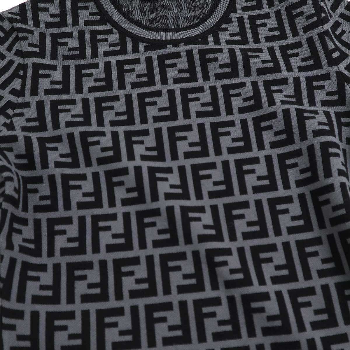 FENDI フェンディ FFズッカ柄 リブニットドレスワンピース38 【公式通販】