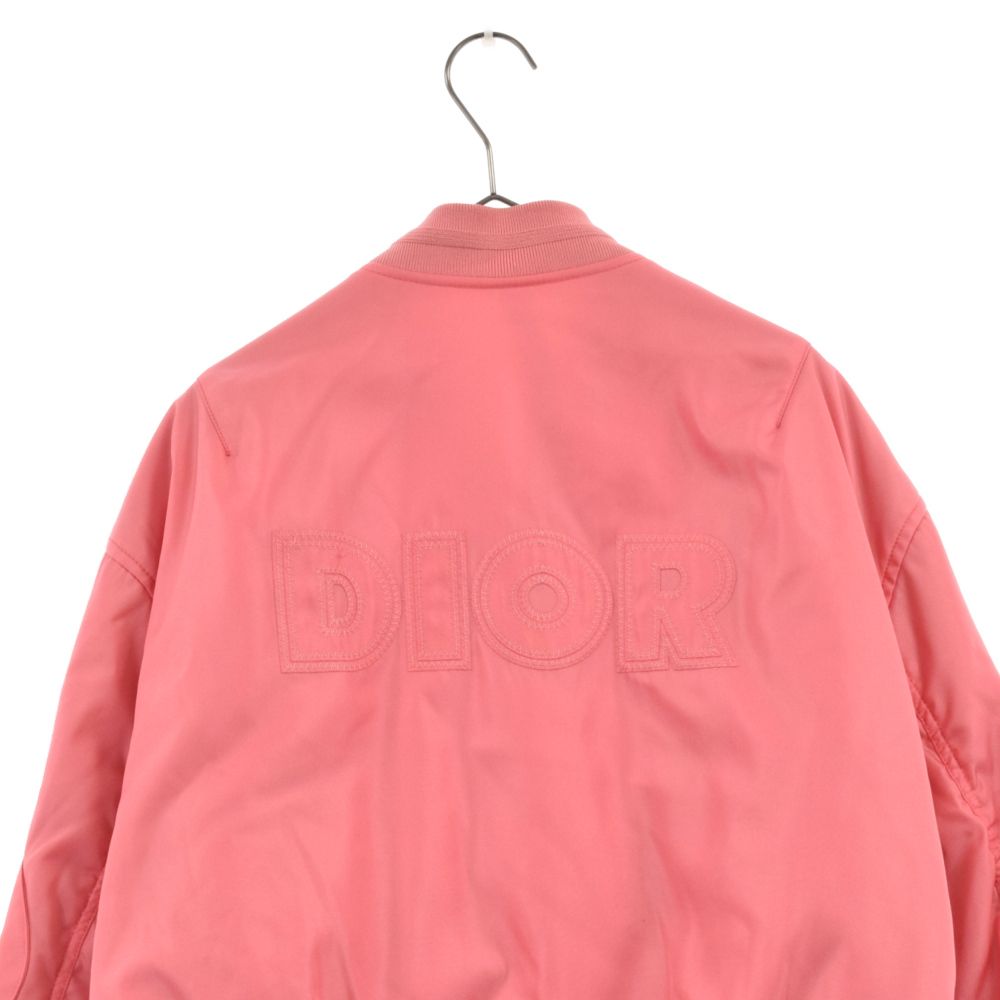 DIOR ディオール 20SS MA-1 サドルポケット バックロゴ ボンバージャケット ピンク 943C439C4732 DIOR (ディオール) 20SS MA-1 サドルポケット バックロゴ ボンバー