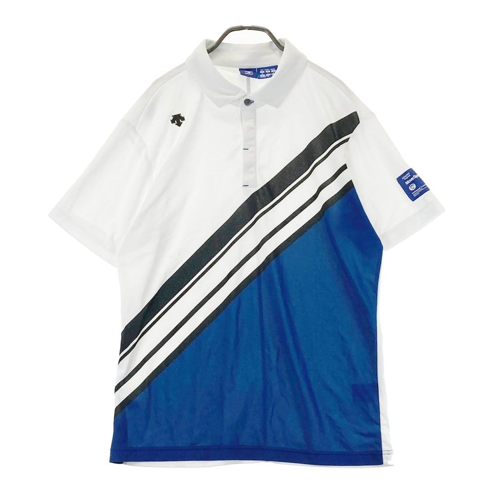 サイズ：O DESCENTE GOLF デサントゴルフ 半袖ポロシャツ ボーダー柄