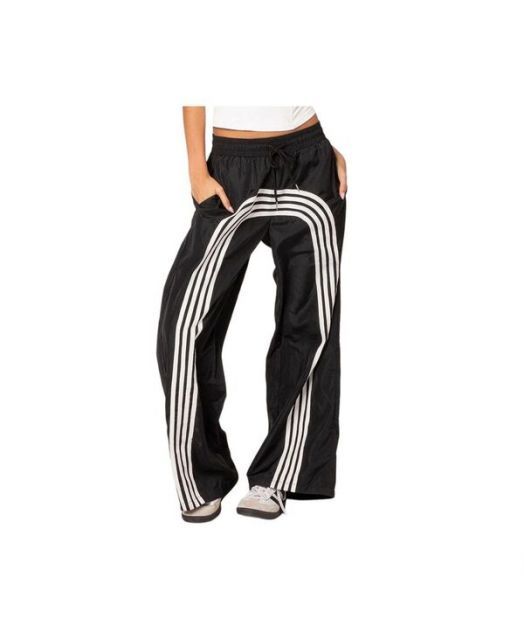【送料無料】 アディクテッド レディース カジュアルパンツ ボトムス Women's Wilda striped nylon track pants Black-and-white