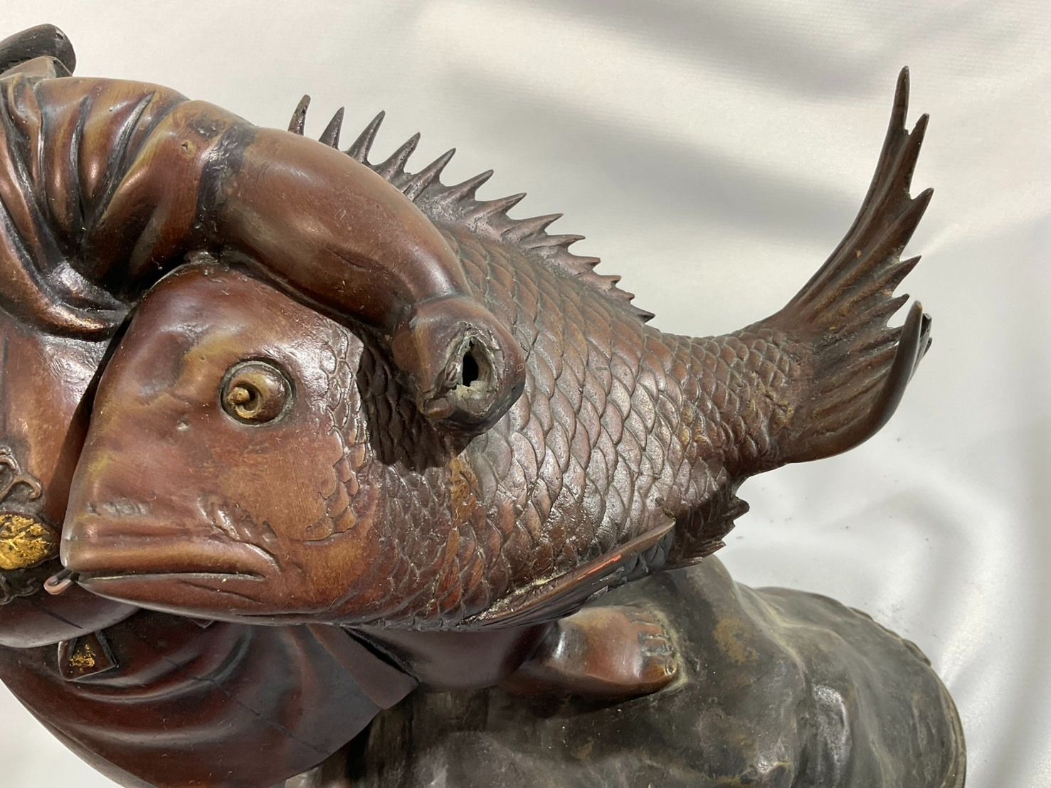 特大 恵比寿 置物 恵比寿様 縁起物 鯛抱き恵比寿 金属工芸品