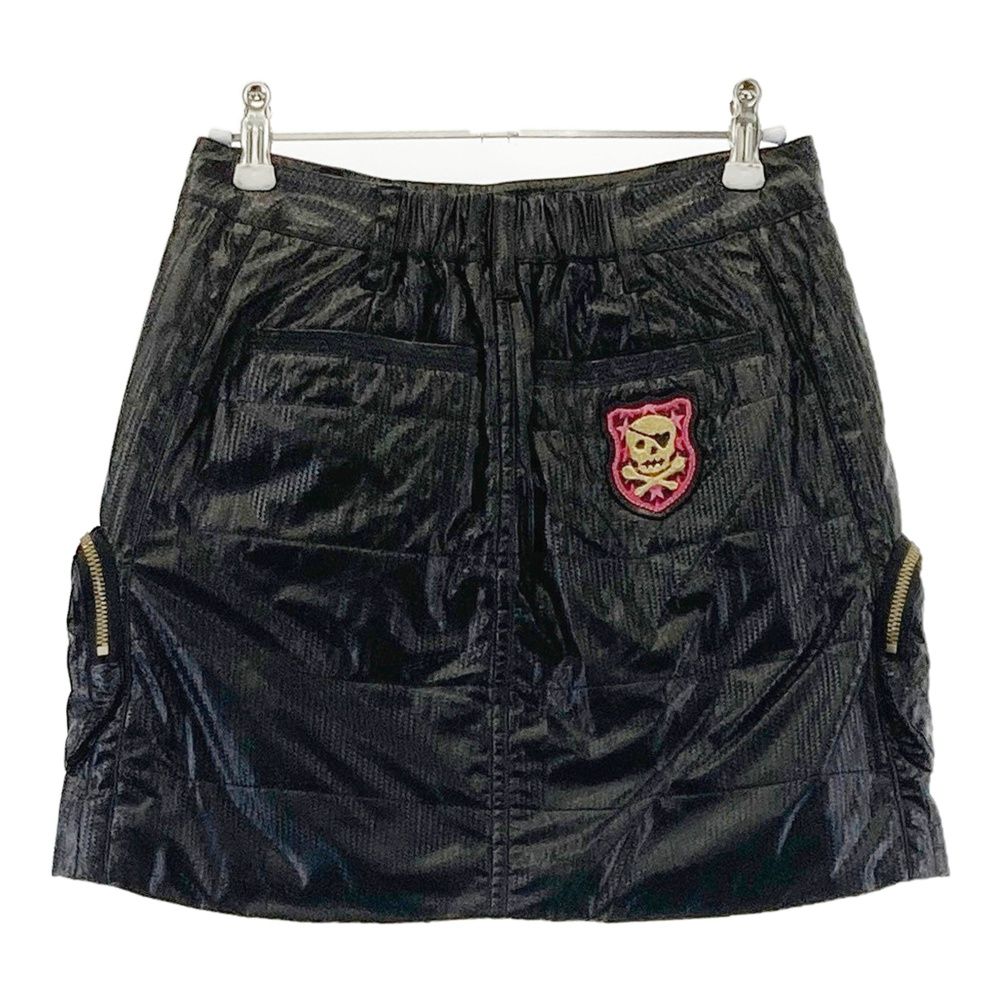 サイズ 2 DANCE WITH DRAGON ダンスウィズドラゴン 中綿スカート 総柄 ブラック系 240101479692 ゴルフウェア レディース ストスト