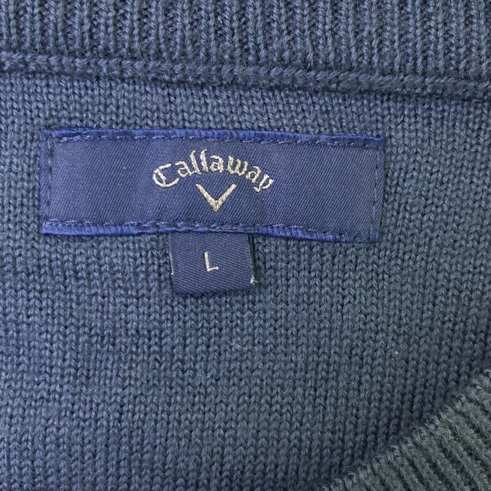 サイズ：L CALLAWAY キャロウェイ 長袖 ニットセーター ネイビー系