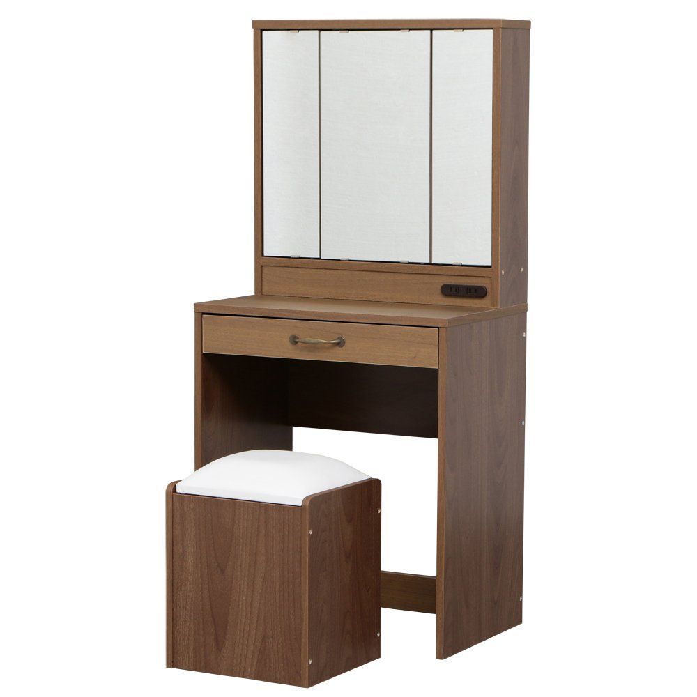 値下げ！ 長い瓶も収納 可マホガニー 三面鏡 ドレッサーデスク ロココ