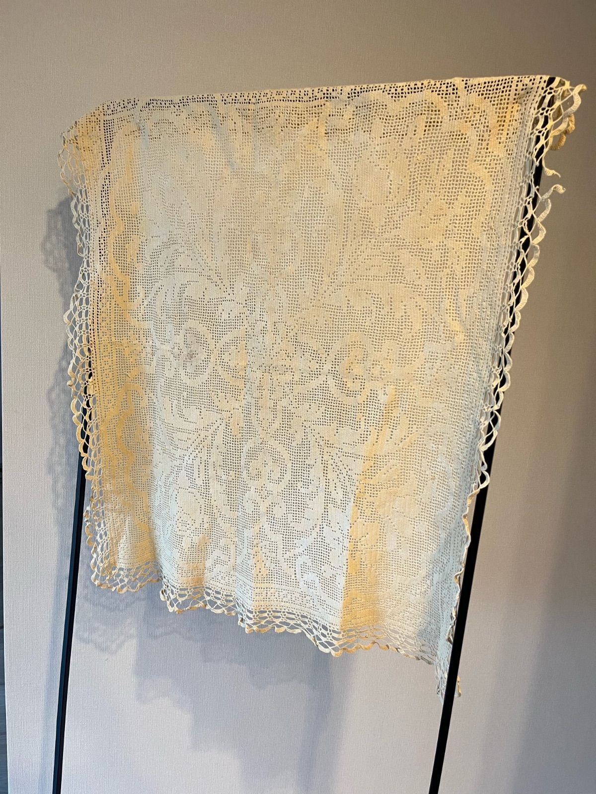 フランスアンティークレース クロッシェレースのブランケット