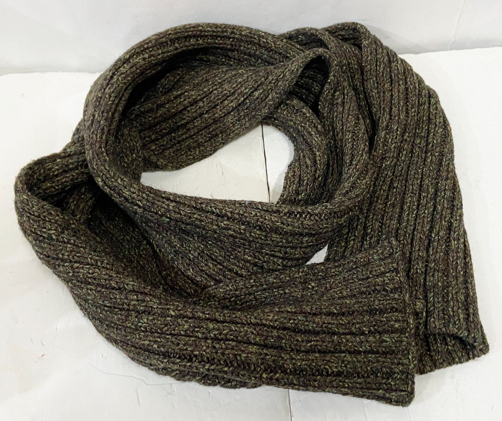 Paul Smith ポールスミス シルク/ウール リブ編みマフラー