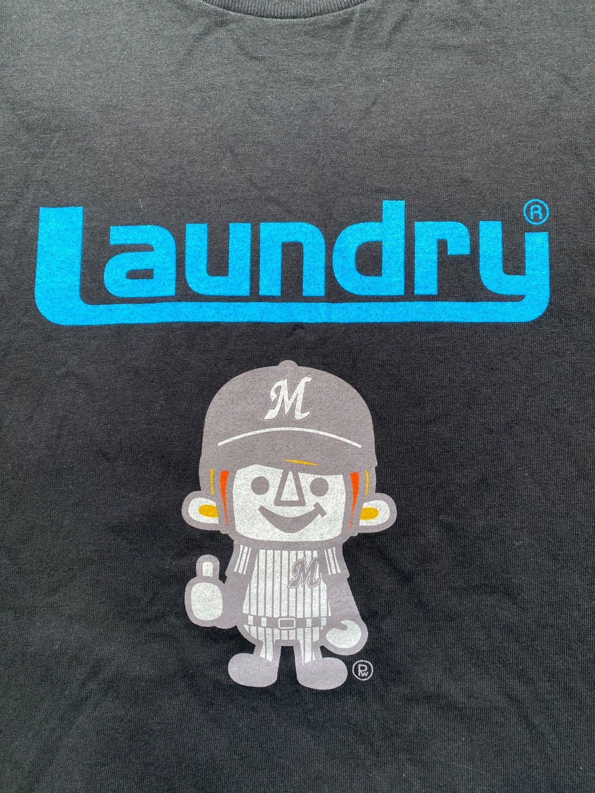 ト2507-⑤-4894 Laundry×千葉ロッテマリーンズ コラボTシャツ 黒