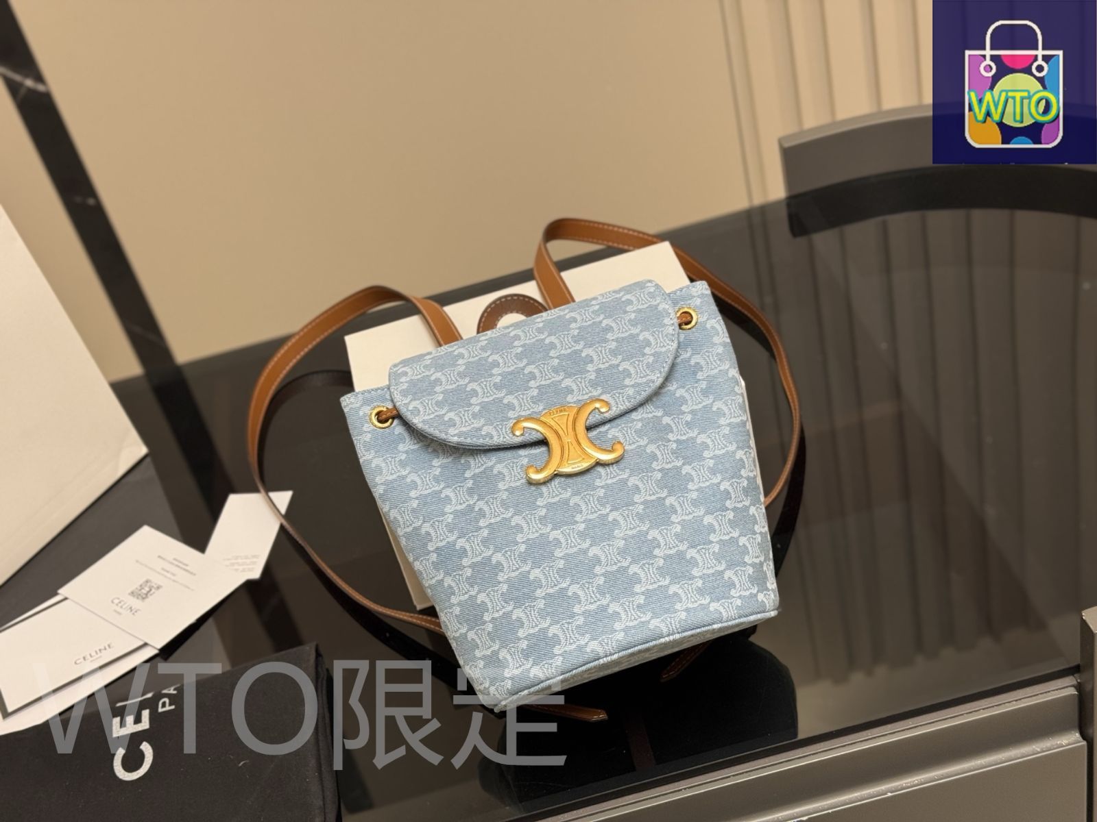 CELINE セリーヌ ハンドバッグ キャメル - 4501825E0111 今日特価】Celine セリーヌ ミニ ダブルショルダーバッグ 牛皮