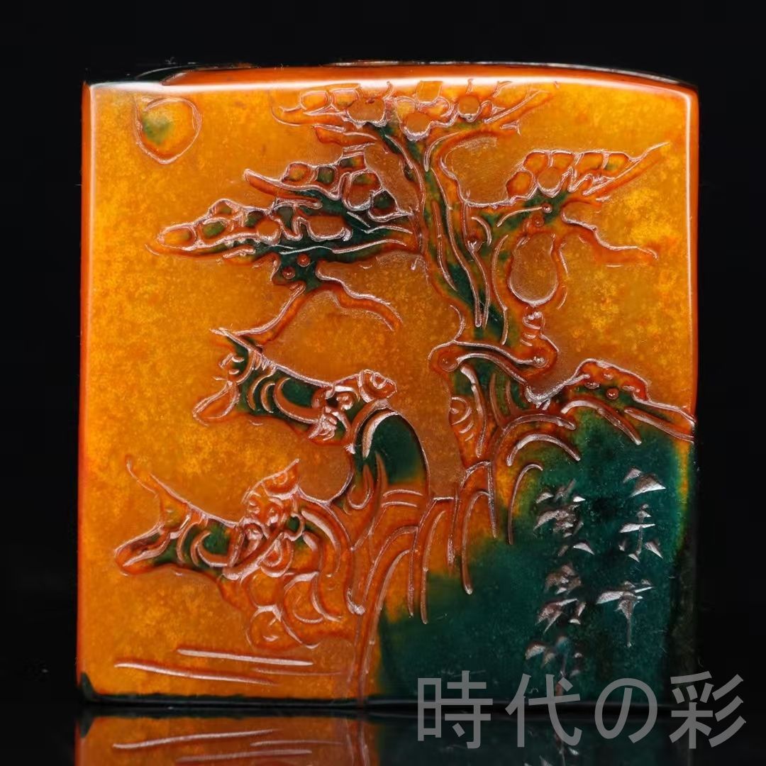 中国古美術 旧蔵 乙未年 篆刻家 黄易作 田黄石 烏鴉皮 博意印章 工芸品