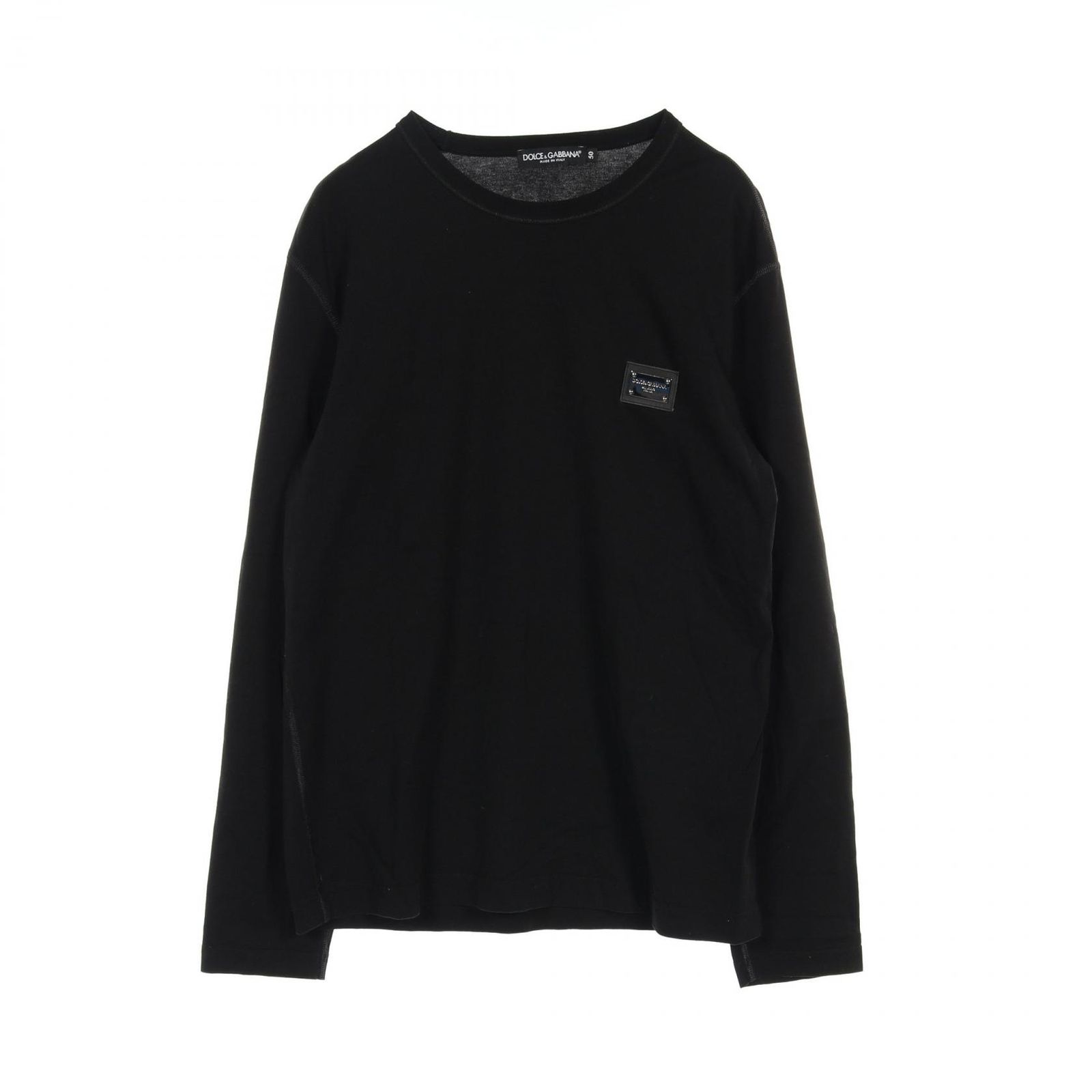 ドルチェアンドガッバーナ DOLCE - GABBANA カットソー ブラック コットン Tシャツ レディース Used A