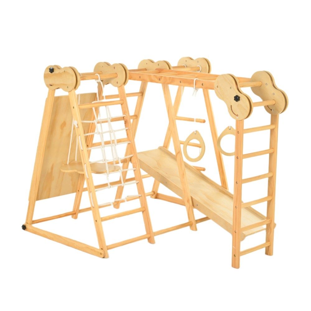 12%割 ジャングルジム 天然木 すべり台 折りたたみ 滑り台 屋内 室内用 室内遊具 キッズ 子供 誕生日プレゼント おもちゃ