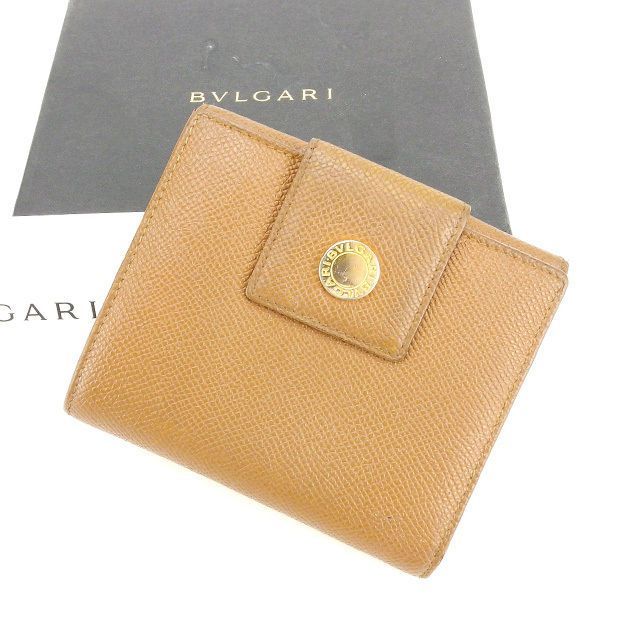 ブルガリ Wホック財布 ライトブラウン BVLGARI ホックサイフ
