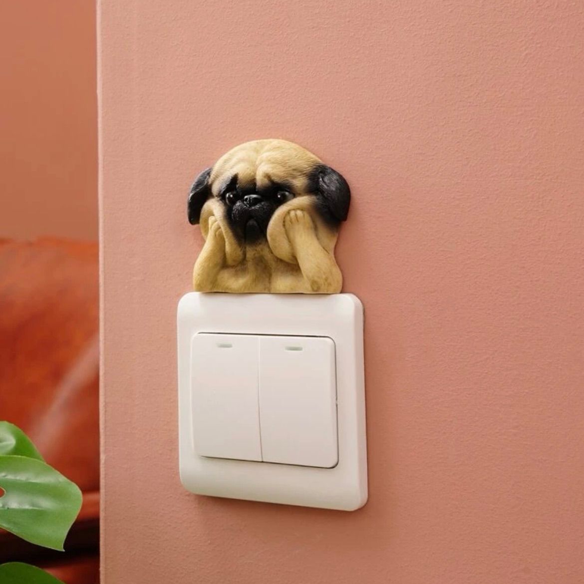 ウォールステッカー スイッチパグ犬立体壁電気 置物 - メルカリ