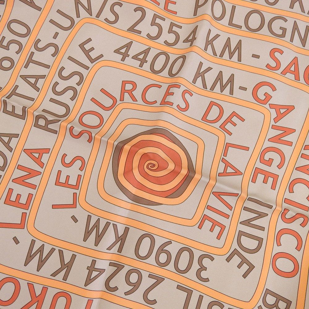 美品 エルメス スカーフ カレ90 LES SOURCES DE LA VIE □エルメス