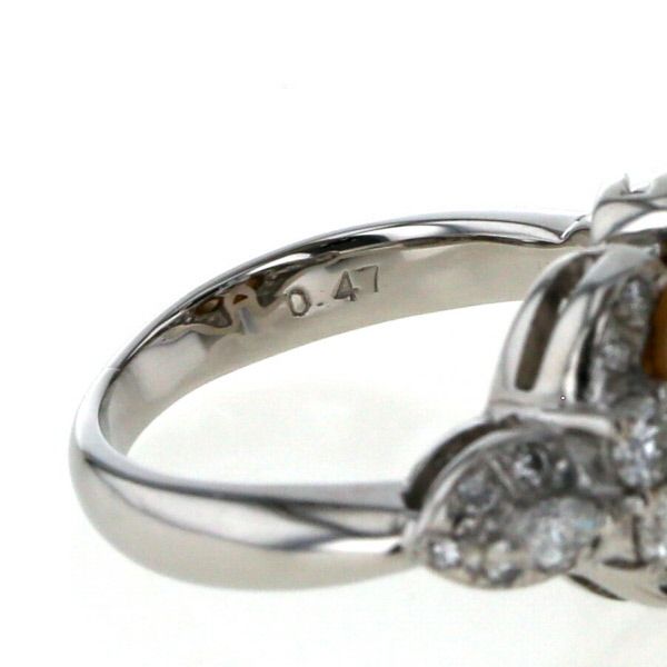 Pt900 プラチナ リング 真珠 10.3mm ダイヤモンド 0.47ct 取り巻き 