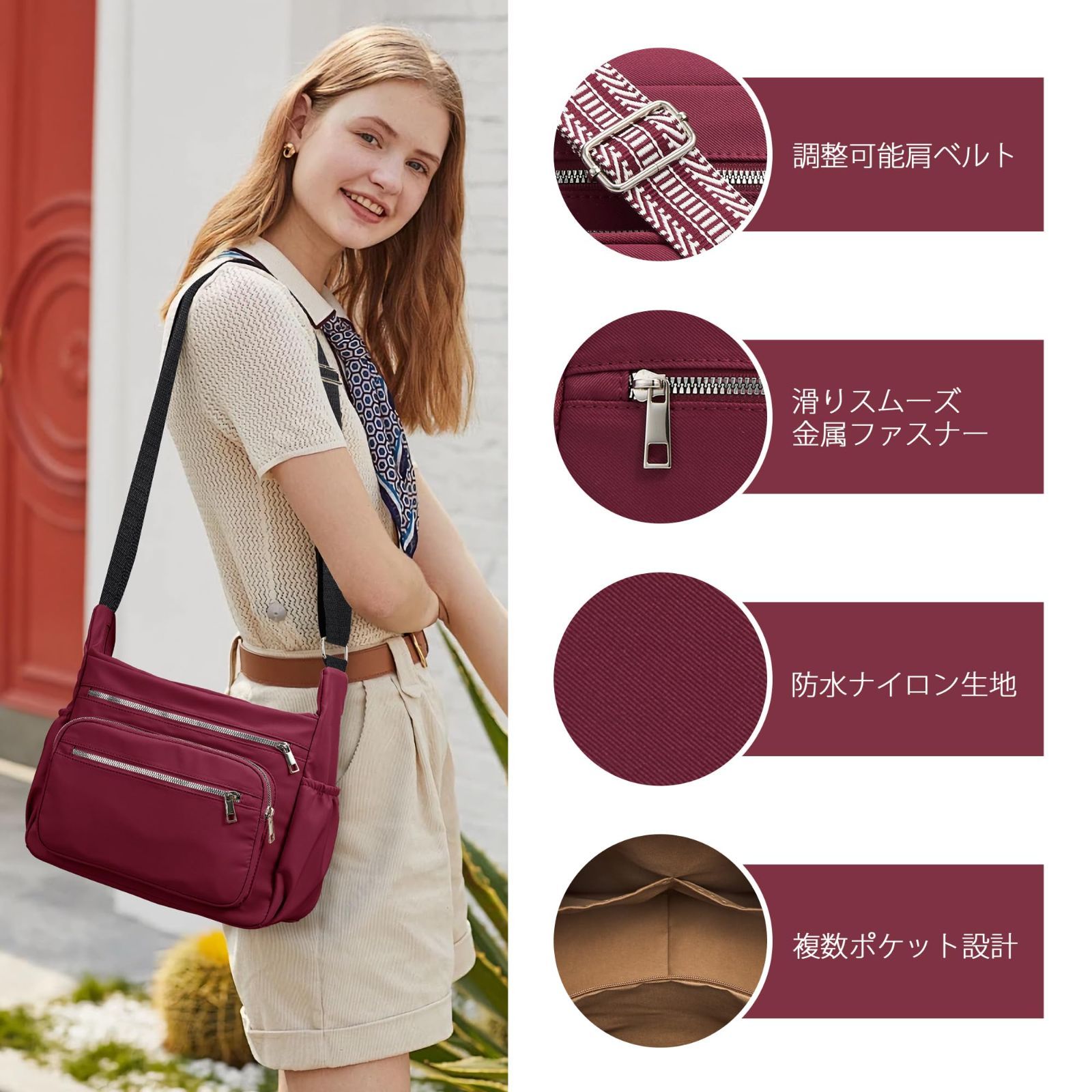  まもなく終了 防水 ナイロン 軽量 肩掛けバッグ レディース 斜めがけバッグ 9ポケット メンズ 大容量 ショルダーバッグ 通学 FOREST FANCY 通勤 KALIDI ショルダーバッグ バッグ