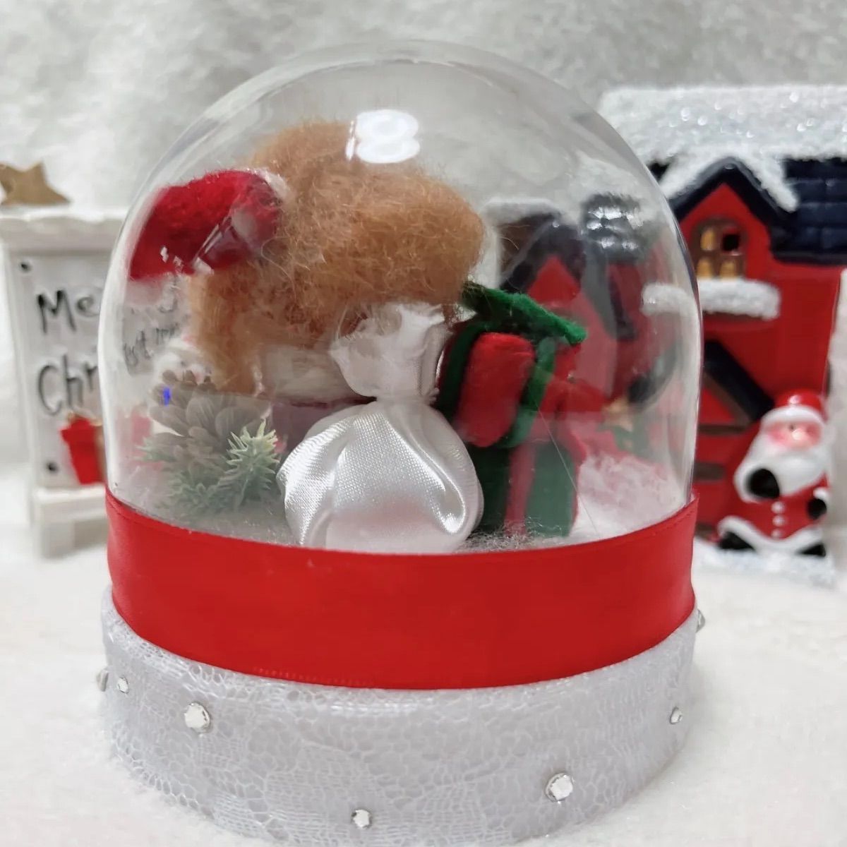 ⭐︎クリスマスドームトイプードル 羊毛フェルト⭐︎