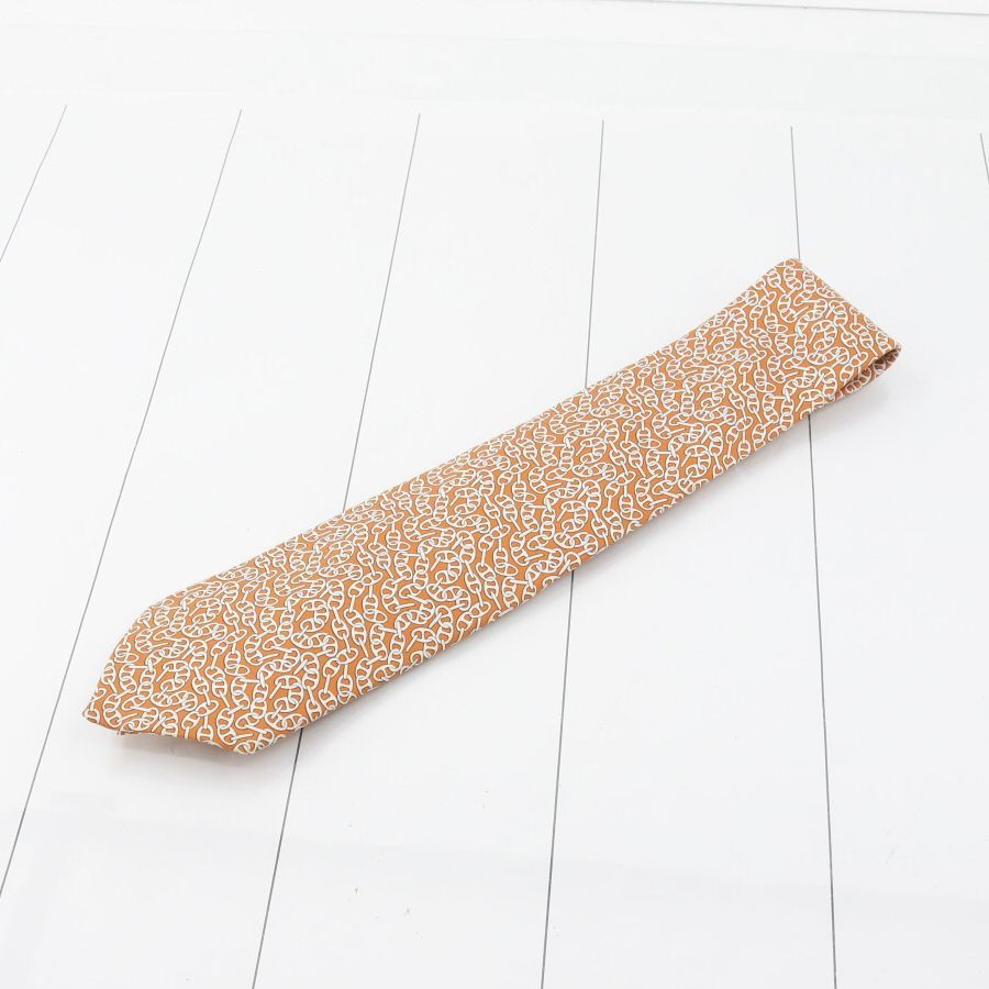 新品 エルメス ネクタイ 5186 IA シルク100% ORANGE-オレンジ - メルカリ