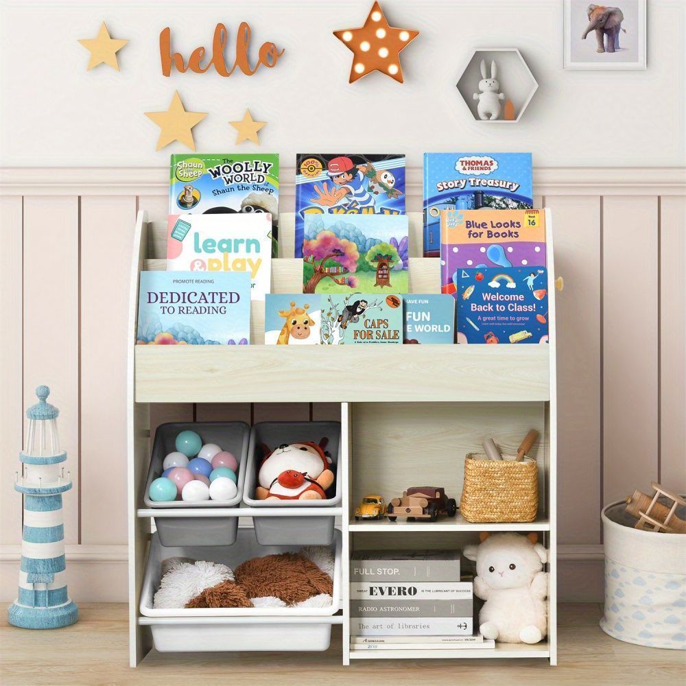 ラック 絵本 絵本棚 大容量本棚 棚 木 3段 収納 大容量 収納 a4 アイアン 錆びない スリム 木製 斜め 移動 おしゃれ 屋外 壁 多機能 おもちゃ収納 収納ボックス 子供部屋 収納ケース 子供家具 