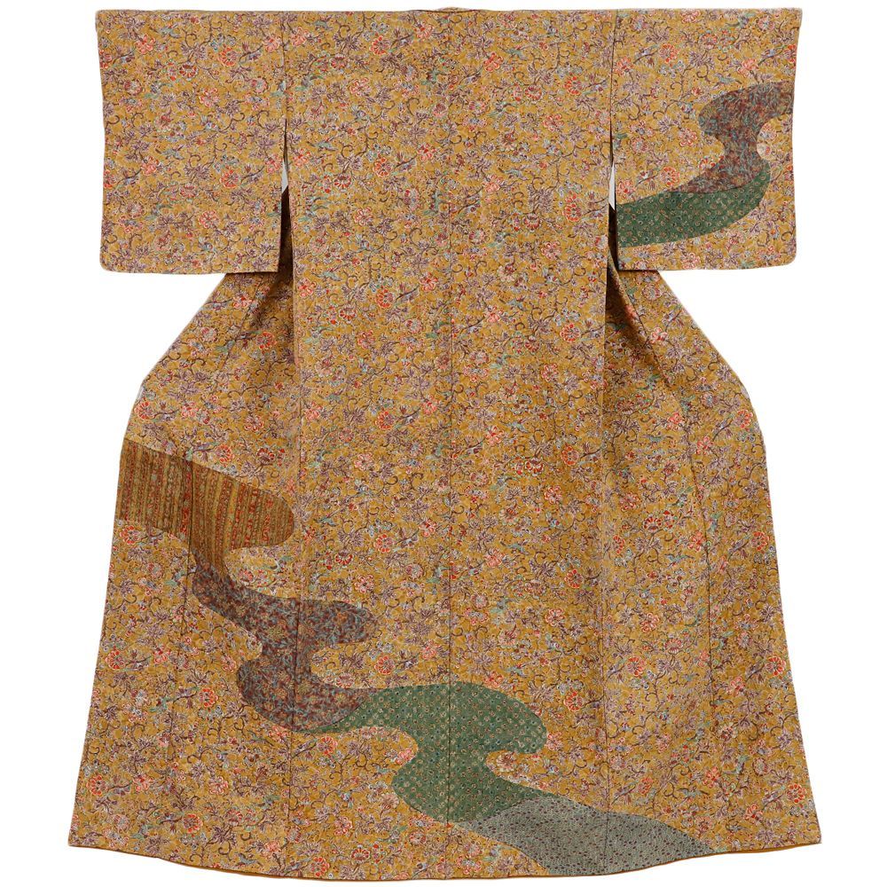 324正絹アンティーク【大輪の薔薇】振り袖7点フルセットより【2点】 324正絹アンティーク【華やか】【大輪の薔薇】振り袖7点フルセット