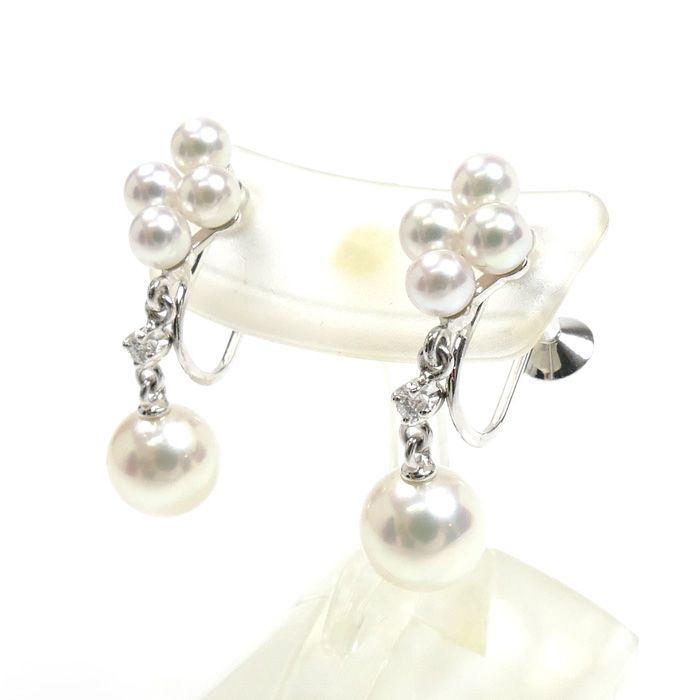 K18ミキモトMIKIMOTOアコヤパールイヤリング【片耳用】 MIKIMOTO ミキモト K18WG ホワイトゴールド イヤリング アコヤ