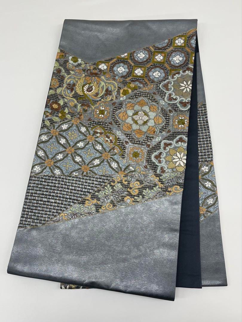 蘇州刺繍 相良刺繍 汕頭刺繍 袋帯 鳳凰 鳥 蜀江文 カラー芯 金糸 正絹