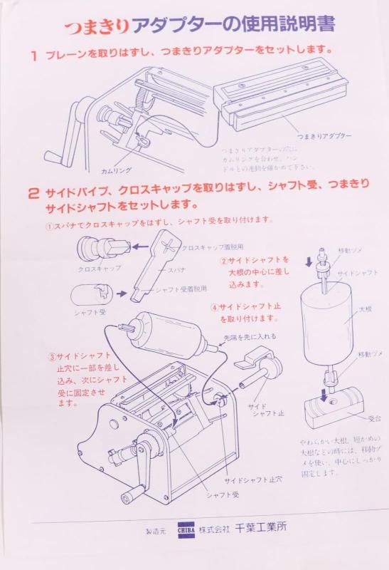 かつらむきピールS用部品 ツマ切アダプターセット