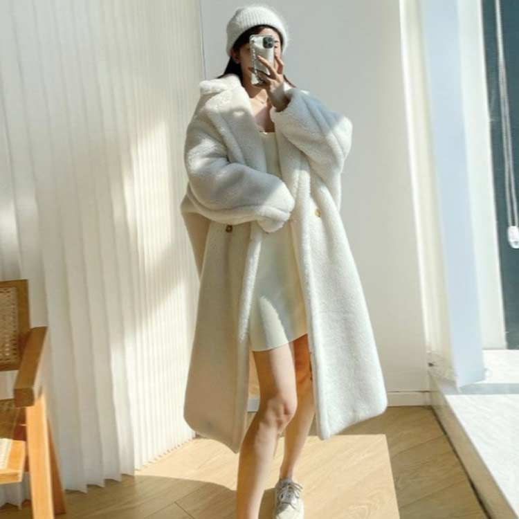 モードスタイル ロングボアコート レディース ボア コート アウター ロングコート もこもこ 高見え ボアジャケット 起毛感 暖かい あったか ふんわり ロングコート モード 感 オーバーサイズ ビッグシルエット nin5507