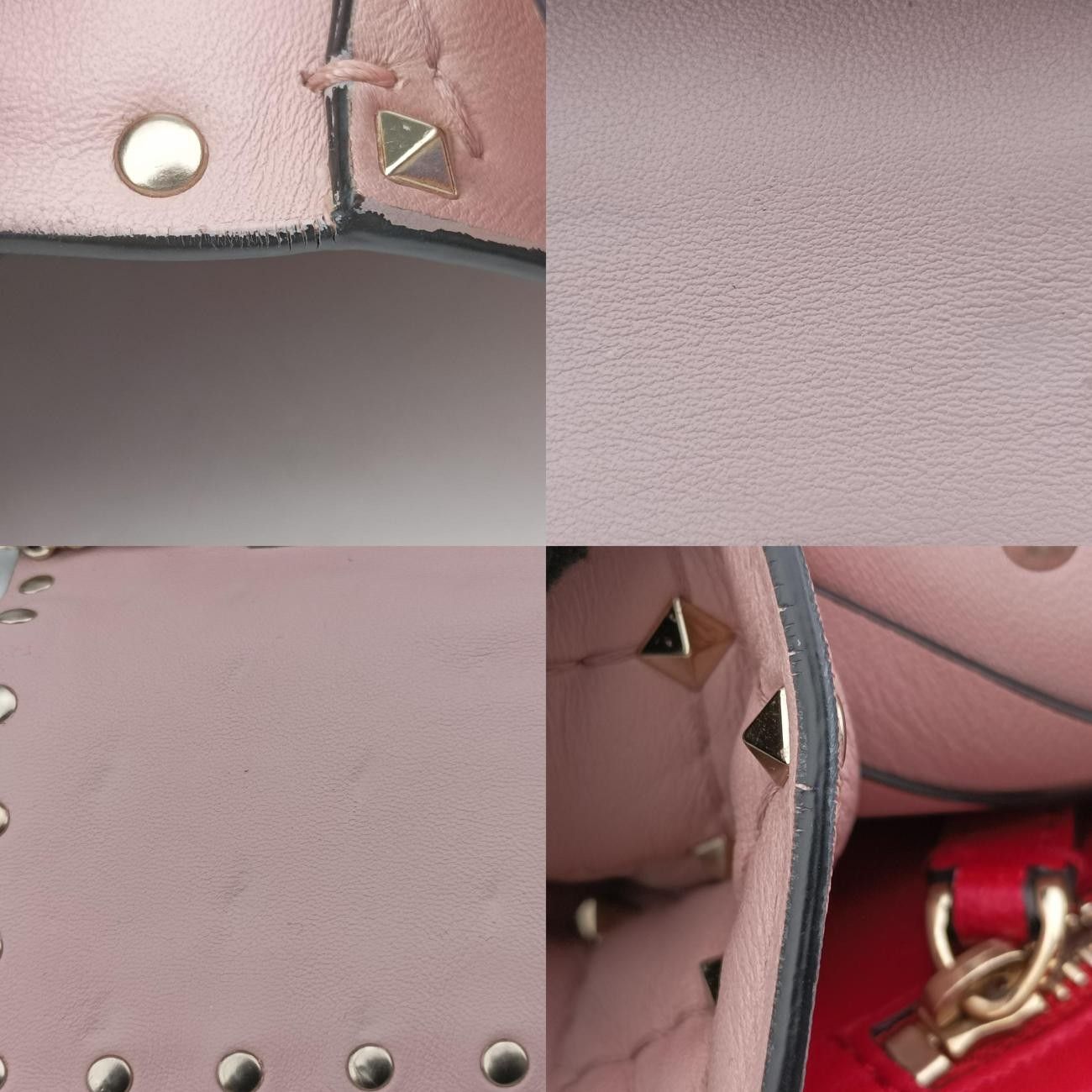 ヴァレンティノValentinoロックスタッズスパイクピンクレザーBL-M137NAP2