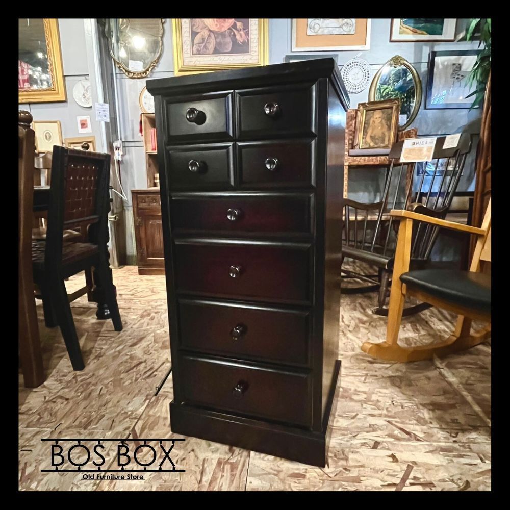 木製チェスト 8引き出し ブラウン 木製タンス 8段 引き出し ブラウン