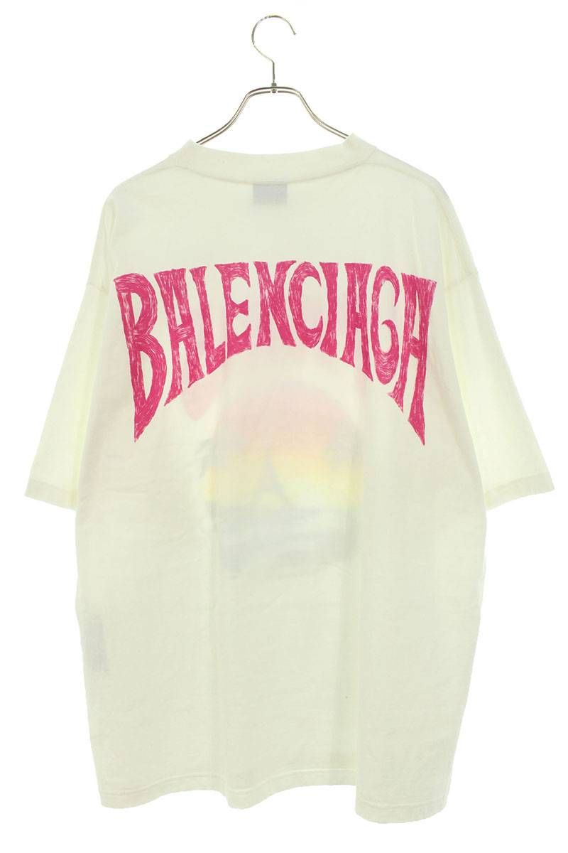 バレンシアガ 764235 TPVL9 トロピカルパリグラフィックTシャツ