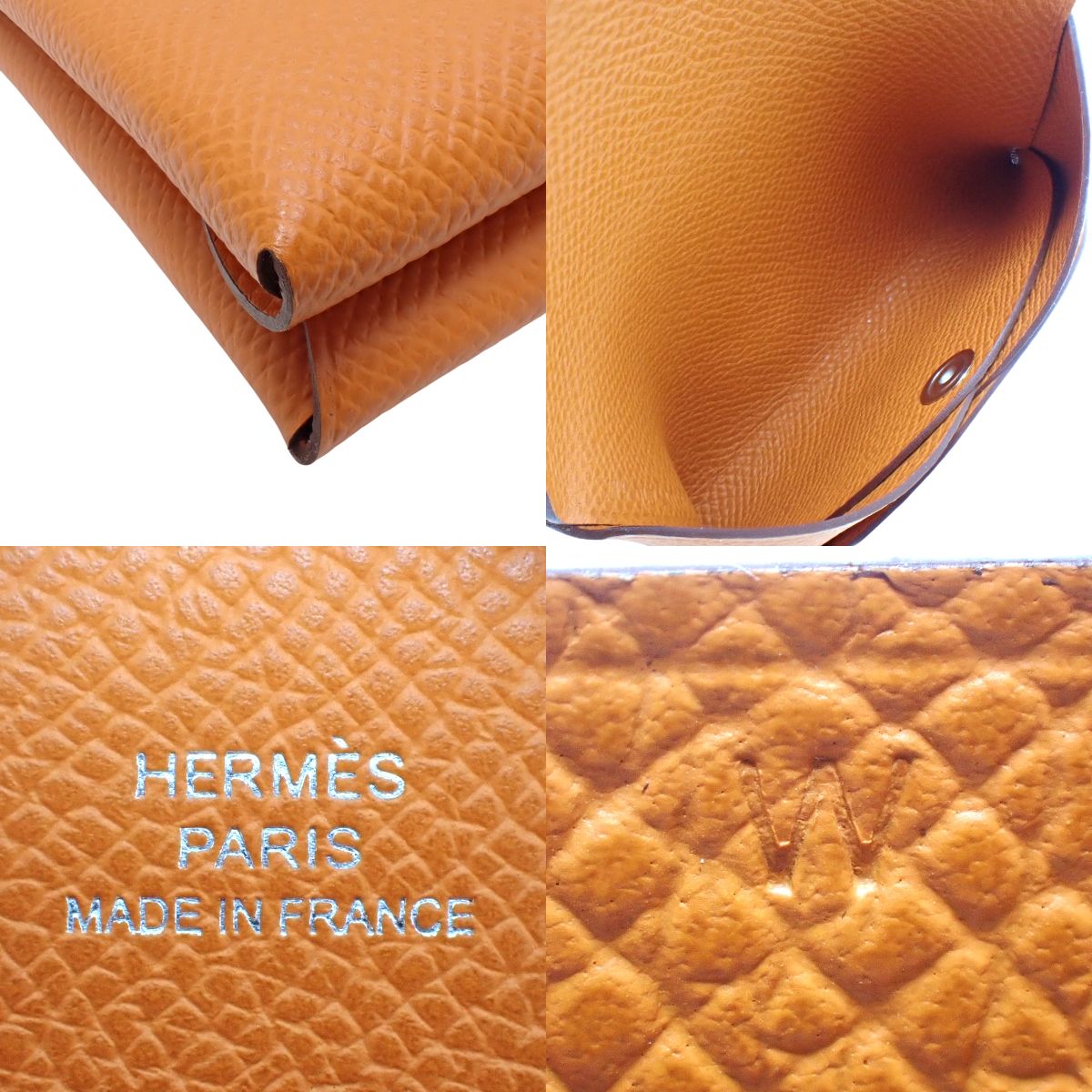 未使用】HERMES(エルメス) カルヴィ デュオ オレンジ ヴォーエプソン