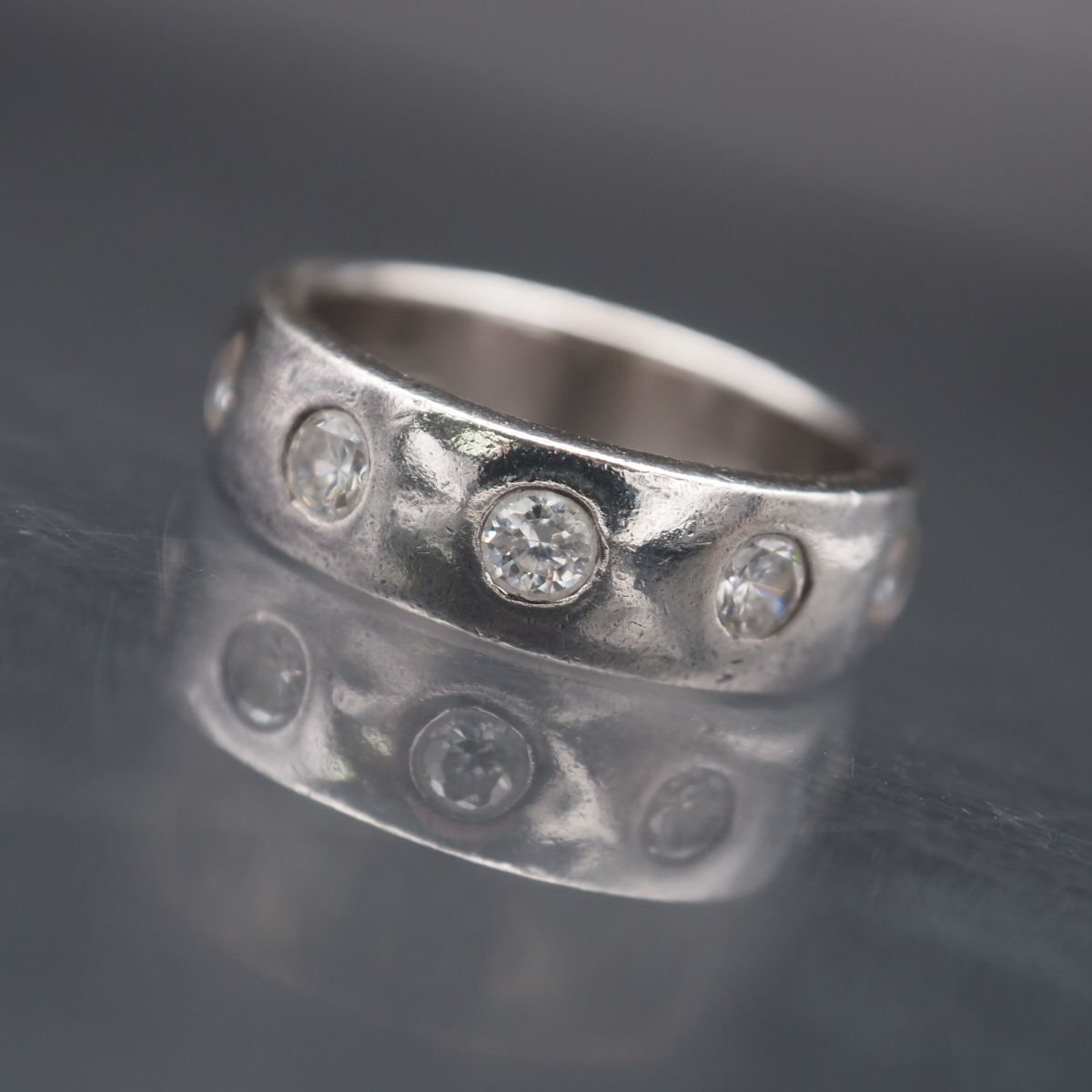 F963 ダイヤモンド風 SILVER925刻印 リング デザイン シルバー