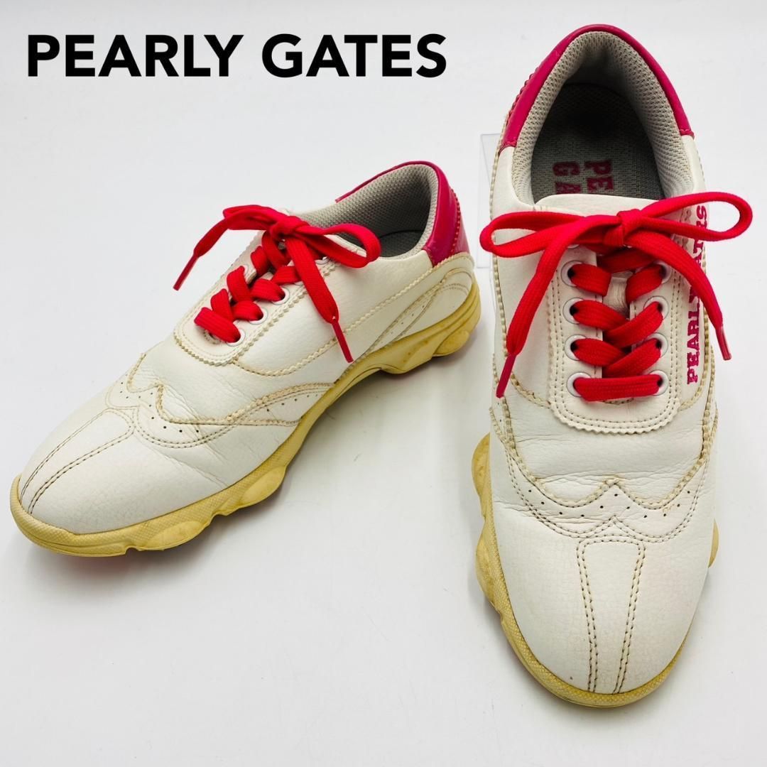 PEARLY GATESゴルフシューズ バイカラー レースアップ 23.5cm パーリー