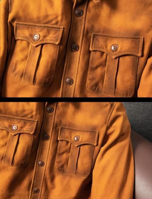 本革★高級★3色/M-4XL★レザージャケット　シープスキンビジネスレザーコート羊革毛皮一体パーカー裏起毛17S320ミドル丈トレンチコート 最上級 シープスキン 羊革 スエード メンズ 復刻 本革 ビジネス