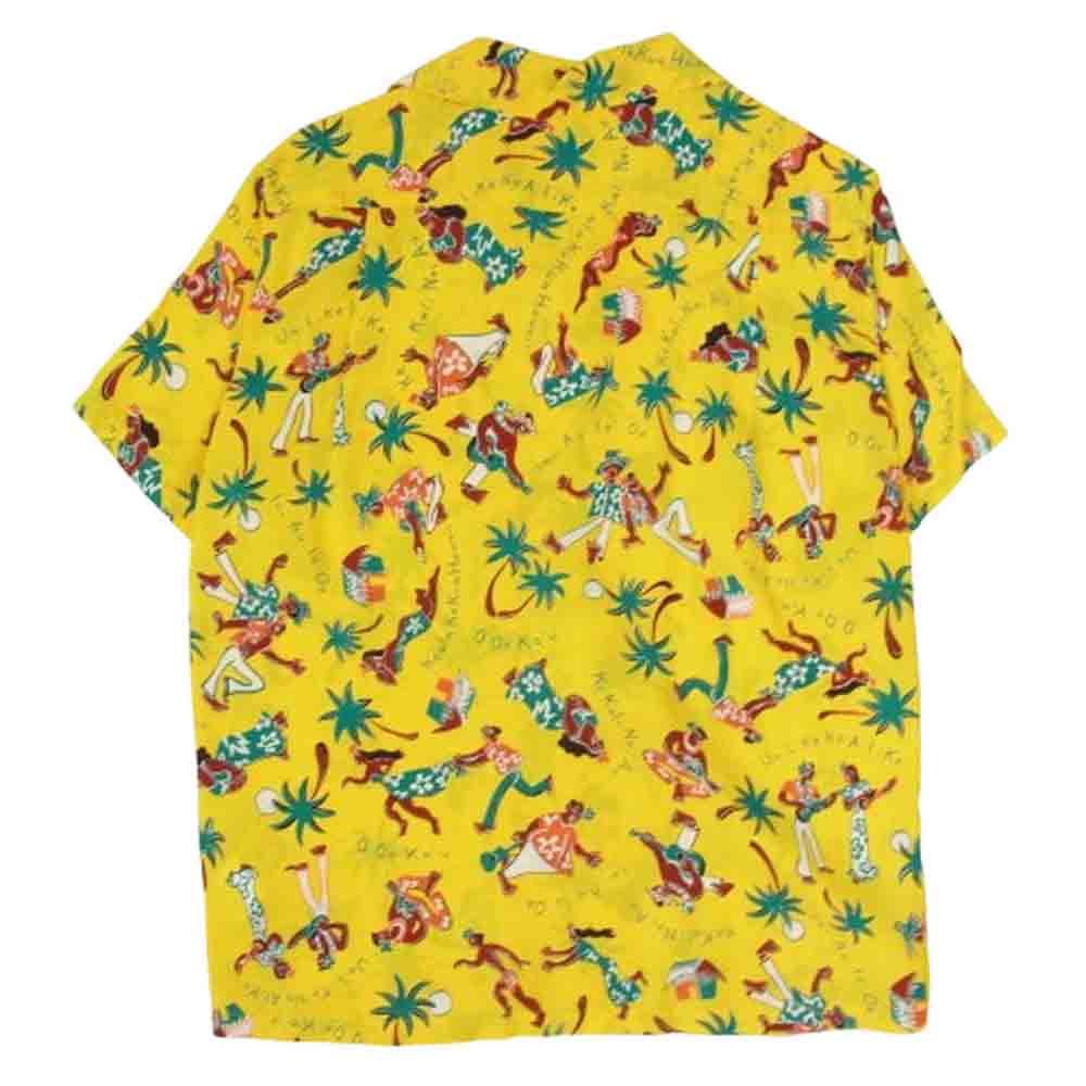 SUN SURF ハワイアン アロハシャツ Sサイズ イエロー SUN SURF サンサーフ アロハシャツ 長袖 ハワイアンシャツ