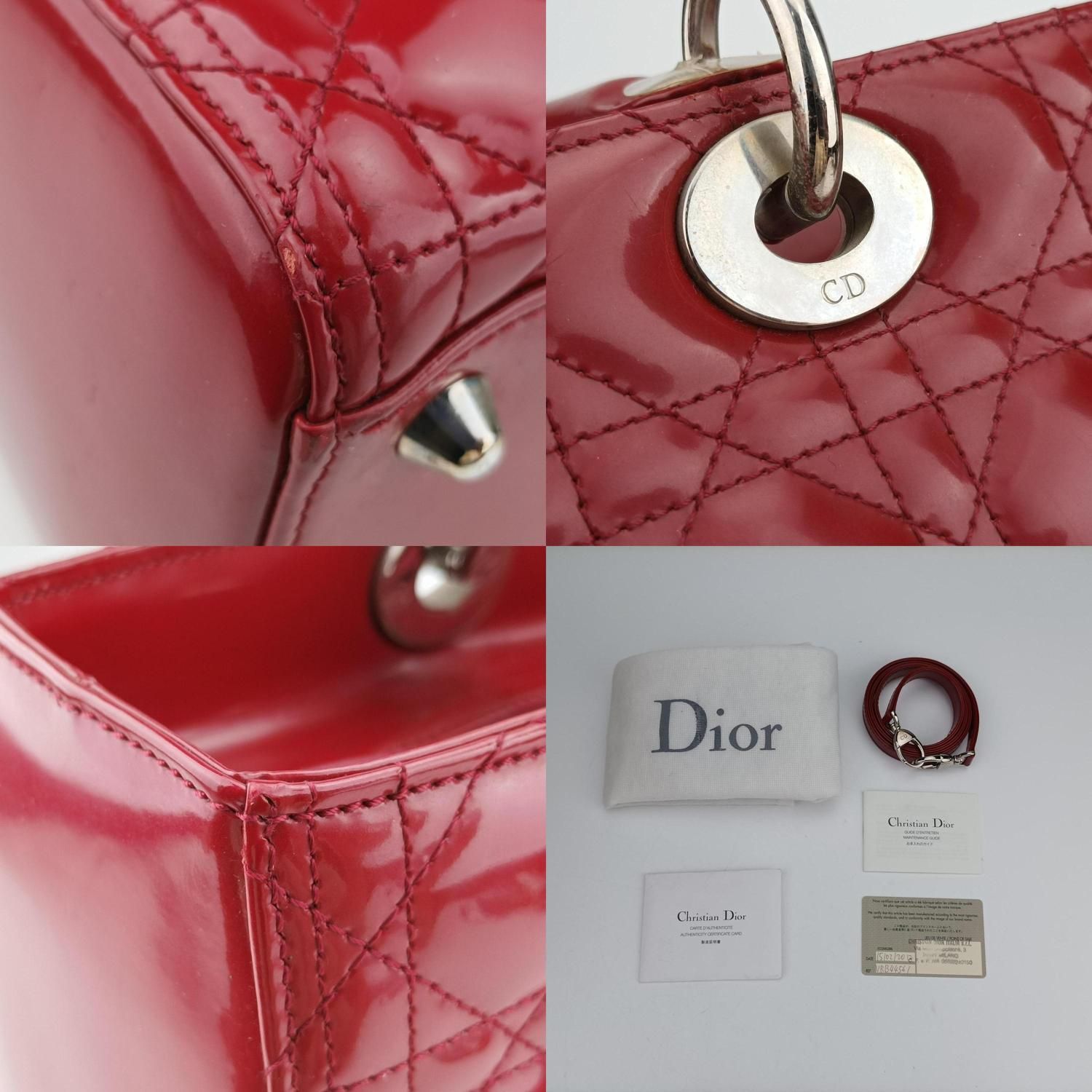 クリスチャンディオール Christian Dior ショルダーバッグ レディース レディディオール レッド パテント 11BMA-1111