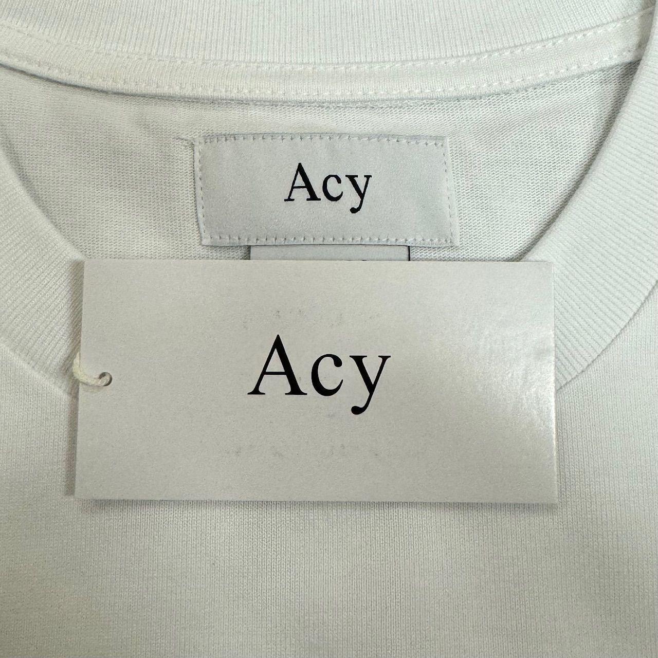 定価12100円 Acy 2023AW PATCH L/S TEE パッチ 長袖 Tシャツ エイシー ACY-23AW-006 ホワイト