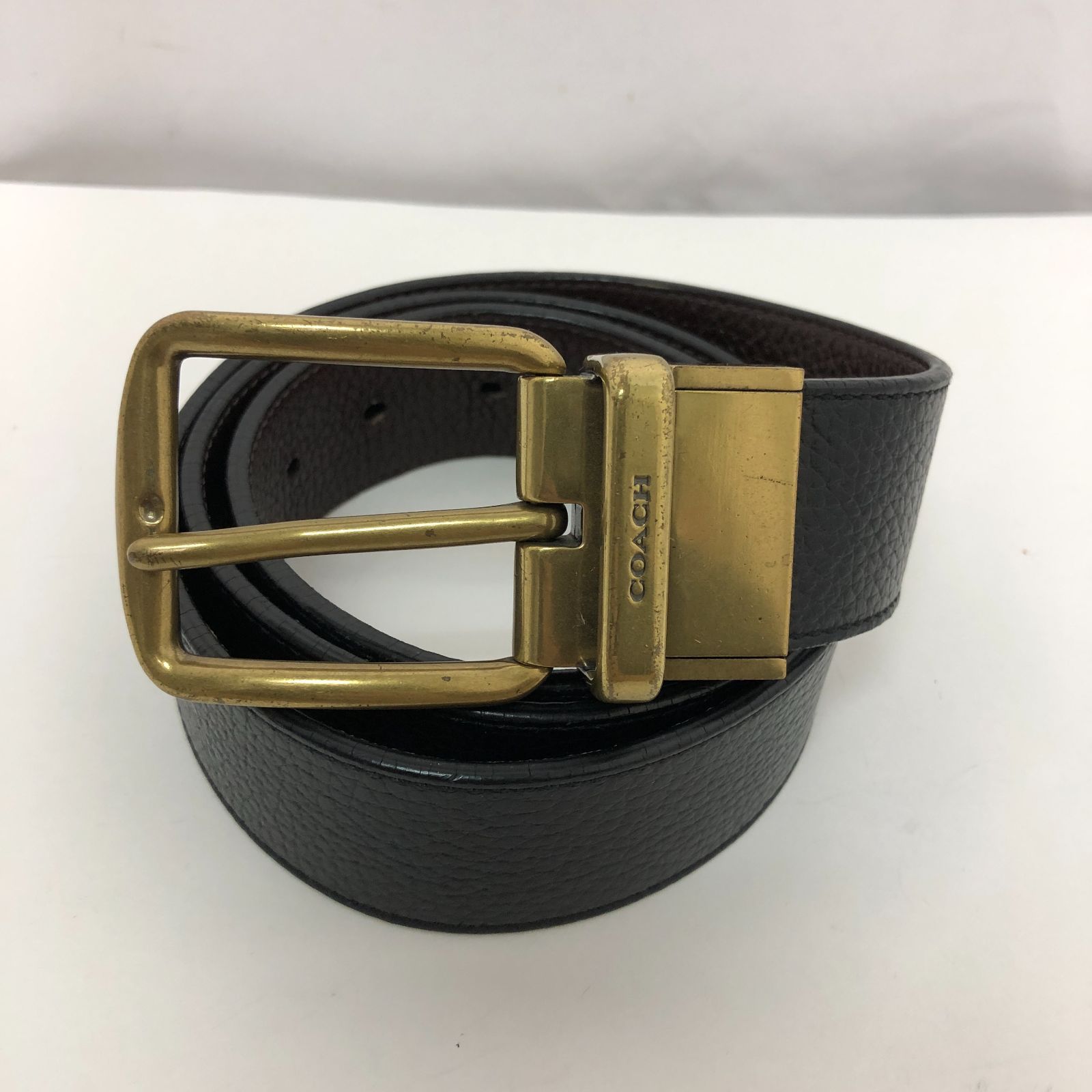 COACH コーチ レザーベルト ブラック SGKY10-8284 - メルカリ