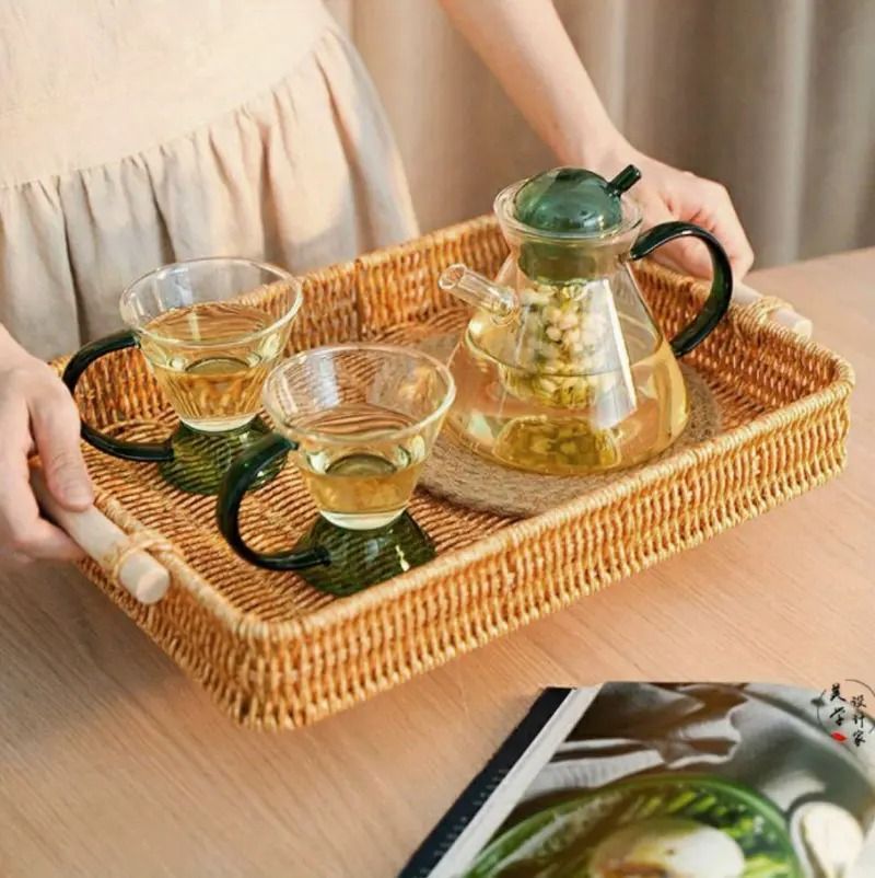 籐トレイ キッチン収納