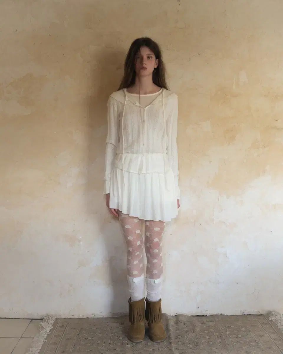 fletta 4차 Unbalanced Frill Mini dress